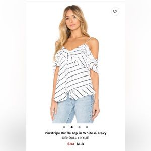 Kendall + Kylie Striped Off the Shoulder